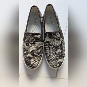 New Lauren Ralph Lauren Jinny Slip On Sneaker Snake Skin, Size 10, New.